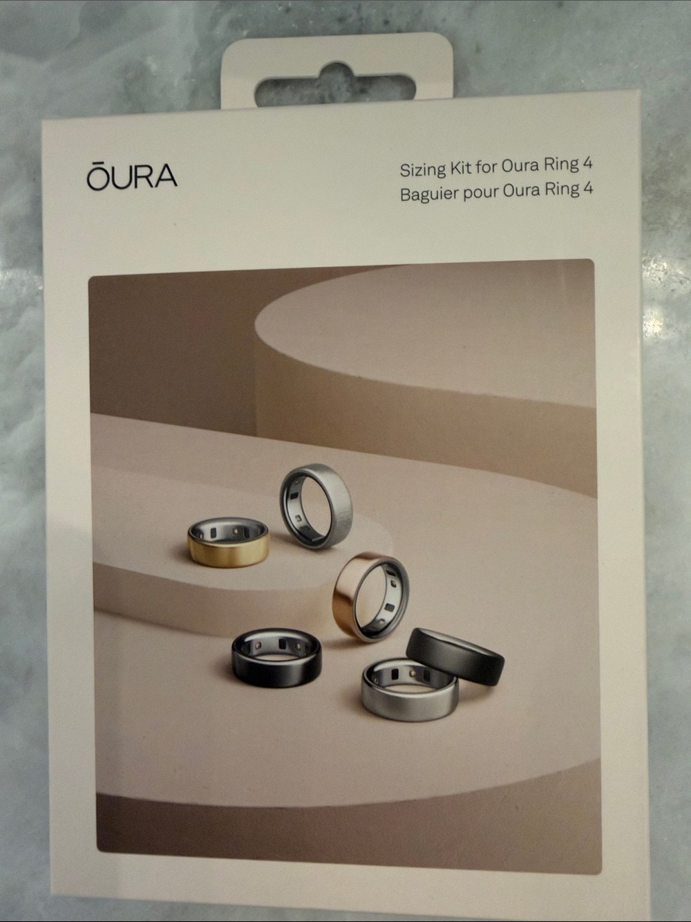 Oura Ring Sizing Kit - White and Cream Display